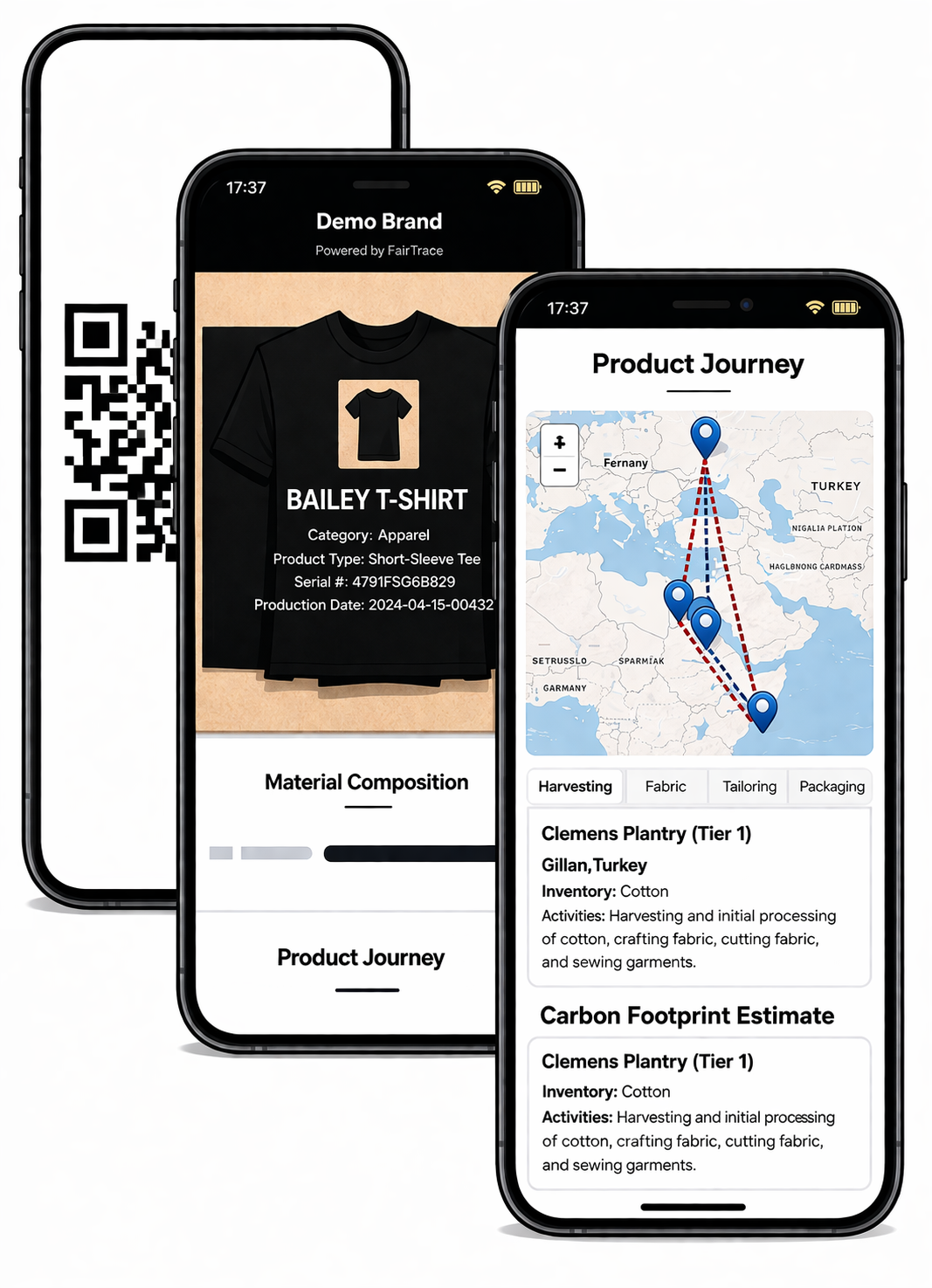 Product preview cards for carbon footprint estimate and care information